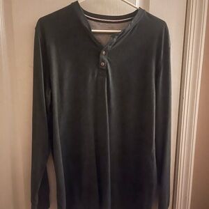 Men Long Sleeve Green Shirt Large